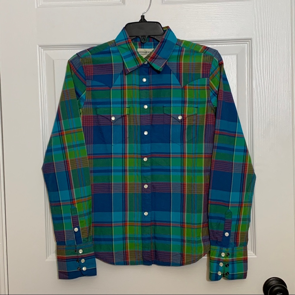 Denim and supply Ralph Lauren Western plaid shirt